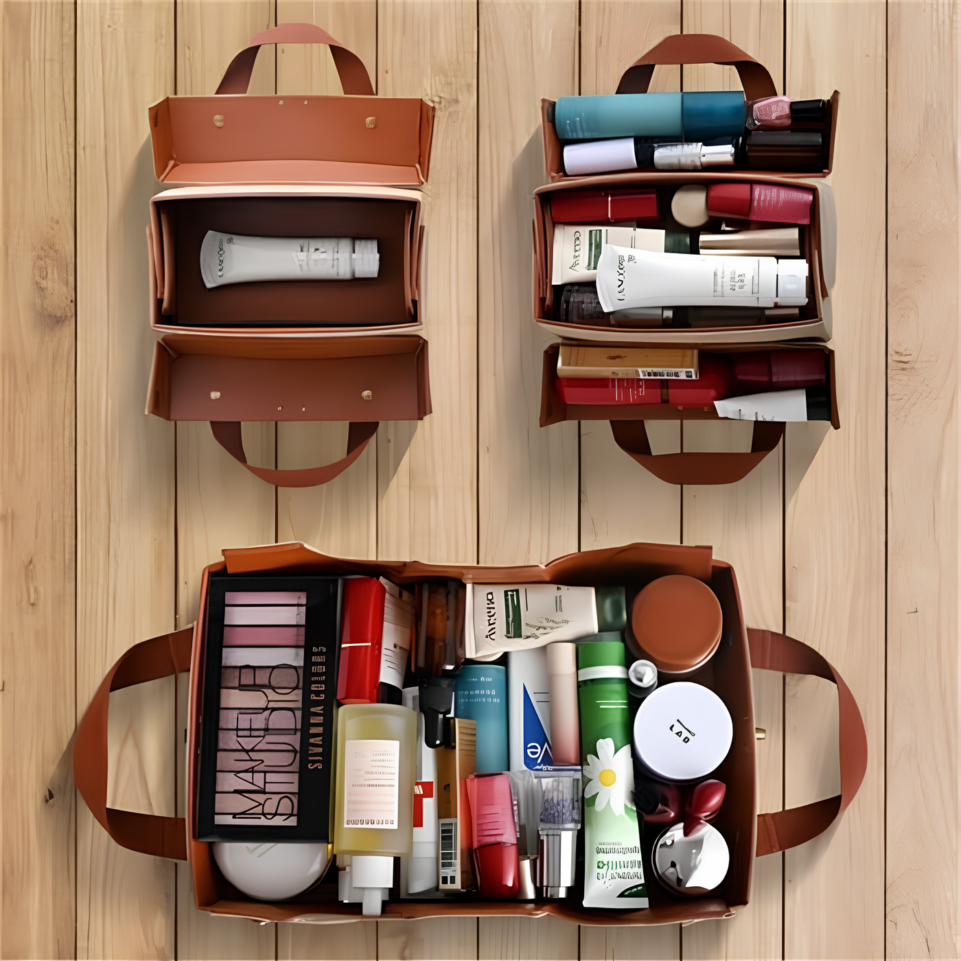 Maletín de Maquillaje Vintage con Bandeja Magnética Plegable, Organizador de Cosméticos